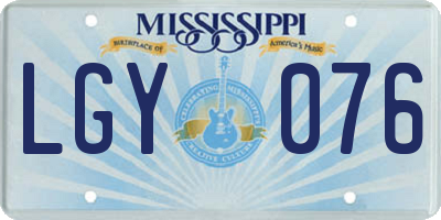 MS license plate LGY076