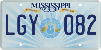 MS license plate LGY082
