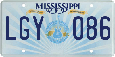 MS license plate LGY086