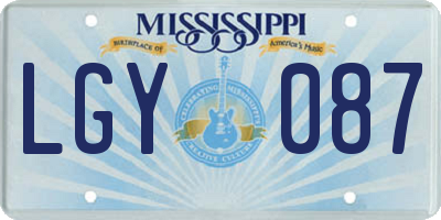 MS license plate LGY087