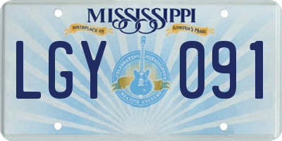 MS license plate LGY091