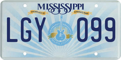MS license plate LGY099