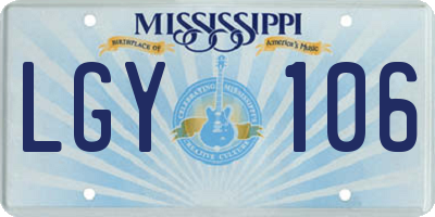 MS license plate LGY106