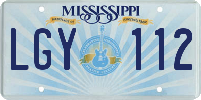 MS license plate LGY112