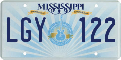 MS license plate LGY122