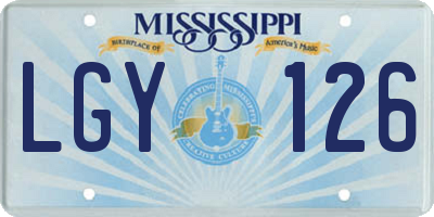 MS license plate LGY126