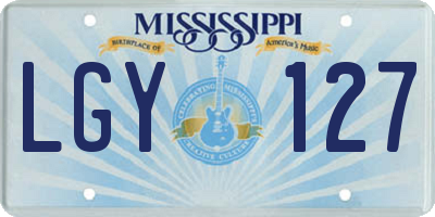 MS license plate LGY127