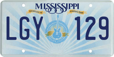 MS license plate LGY129