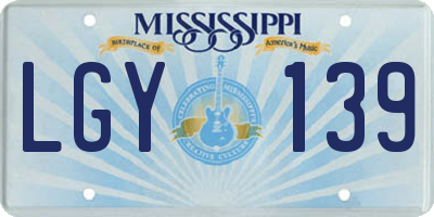 MS license plate LGY139