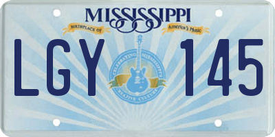 MS license plate LGY145