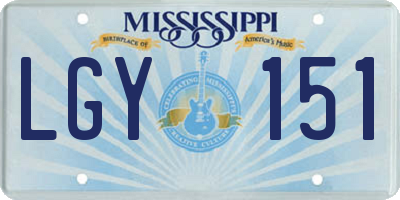 MS license plate LGY151