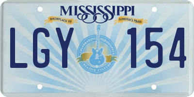 MS license plate LGY154
