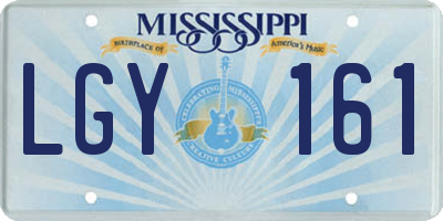 MS license plate LGY161