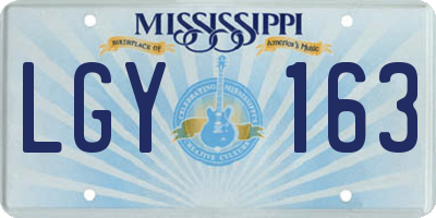 MS license plate LGY163