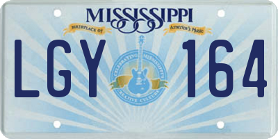 MS license plate LGY164
