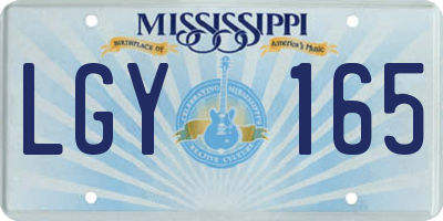 MS license plate LGY165