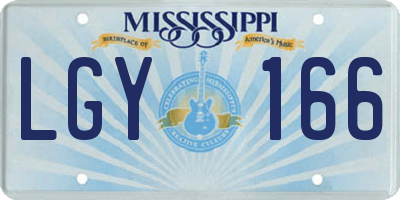 MS license plate LGY166