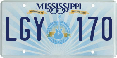 MS license plate LGY170