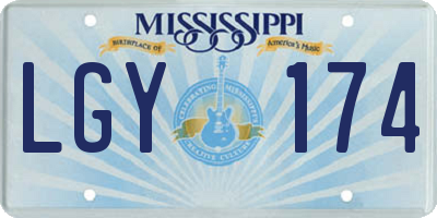 MS license plate LGY174