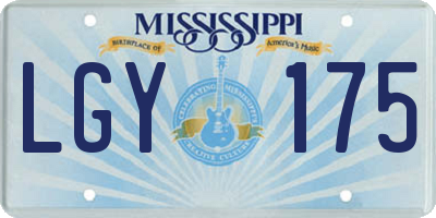 MS license plate LGY175