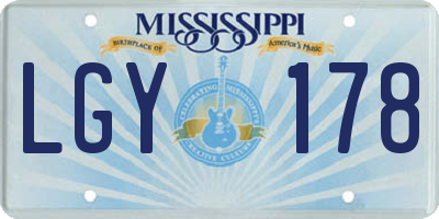 MS license plate LGY178
