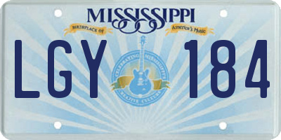 MS license plate LGY184
