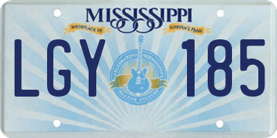 MS license plate LGY185