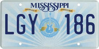 MS license plate LGY186