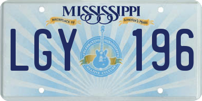 MS license plate LGY196