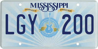 MS license plate LGY200