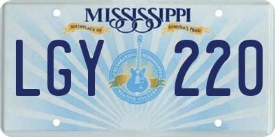 MS license plate LGY220