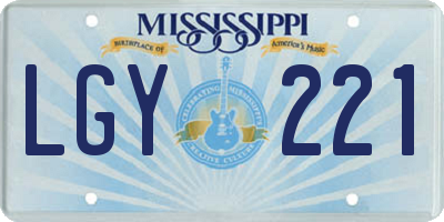 MS license plate LGY221