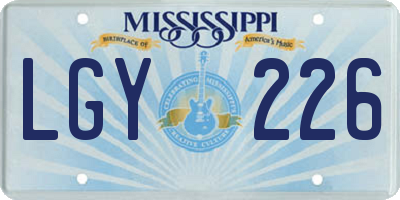 MS license plate LGY226