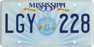 MS license plate LGY228