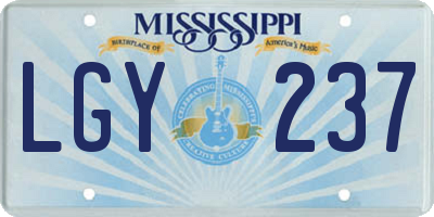 MS license plate LGY237