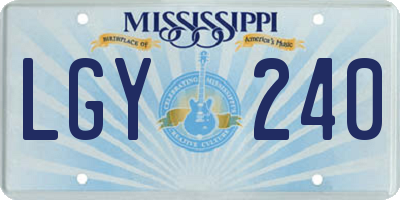 MS license plate LGY240