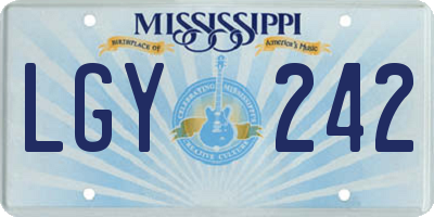 MS license plate LGY242