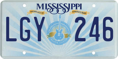 MS license plate LGY246