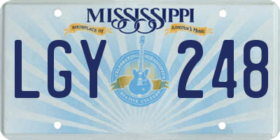 MS license plate LGY248