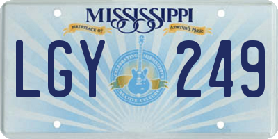 MS license plate LGY249