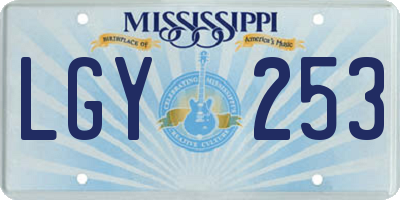 MS license plate LGY253