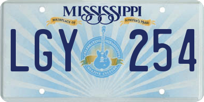 MS license plate LGY254