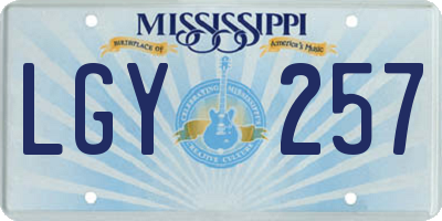 MS license plate LGY257