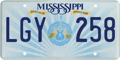 MS license plate LGY258