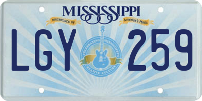 MS license plate LGY259
