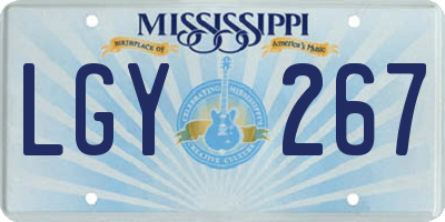 MS license plate LGY267