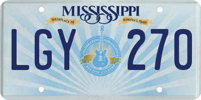 MS license plate LGY270