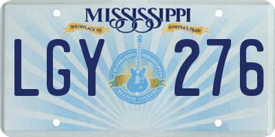 MS license plate LGY276