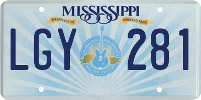 MS license plate LGY281