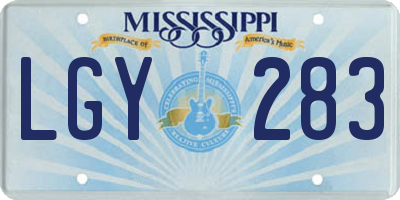 MS license plate LGY283